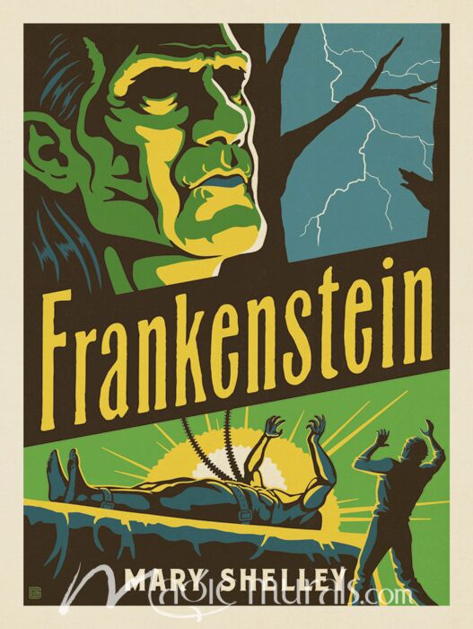 ADG Frankenstein Book Cover Wallpaper Wall Mural