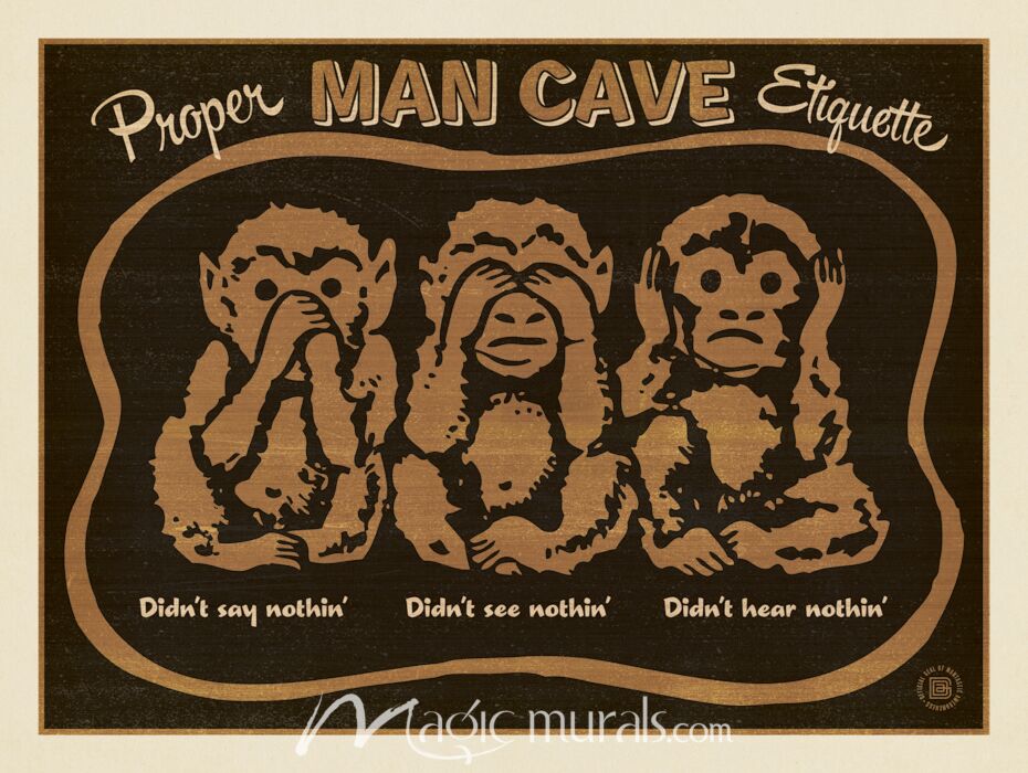 ADG Man Cave Monkeys Wallpaper Wall Mural