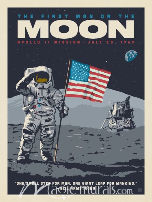 ADG First Man on the Moon Wallpaper Wall Mural