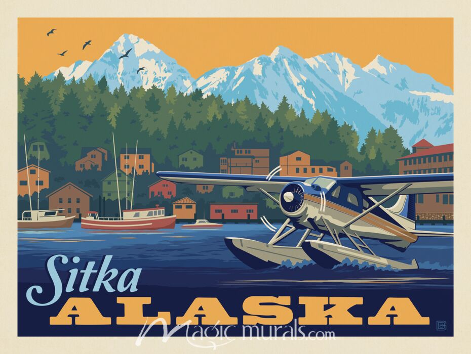 ADG Sitka Alaska Sea Plane Wallpaper Wall Mural