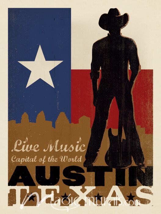 ADG Austin Cowboy Wallpaper Wall Mural