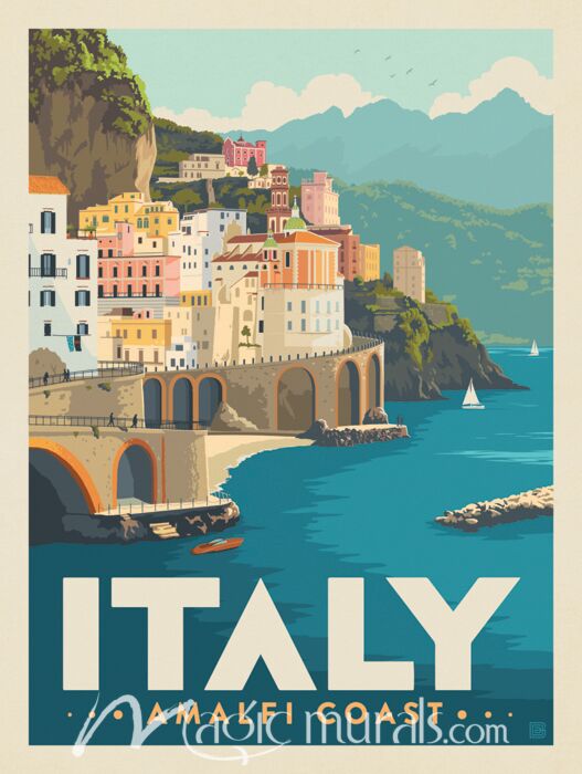 ADG Amalfi Coast Italy Wallpaper Wall Mural