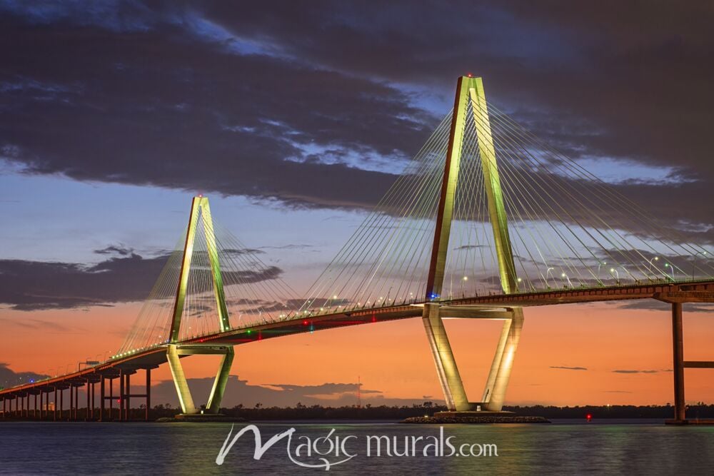 Ravenel Bridge Sunset 2861 Wallpaper Wall Mural