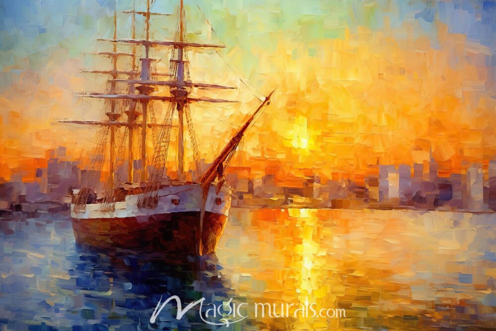 Impressionist Sailboat 3992 Wallpaper Wall Mural