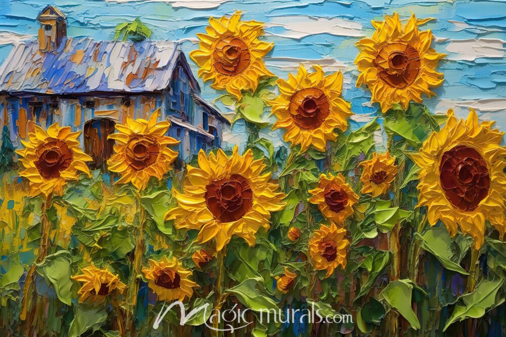 Impressionist Sunflowers 4692 Wallpaper Wall Mural