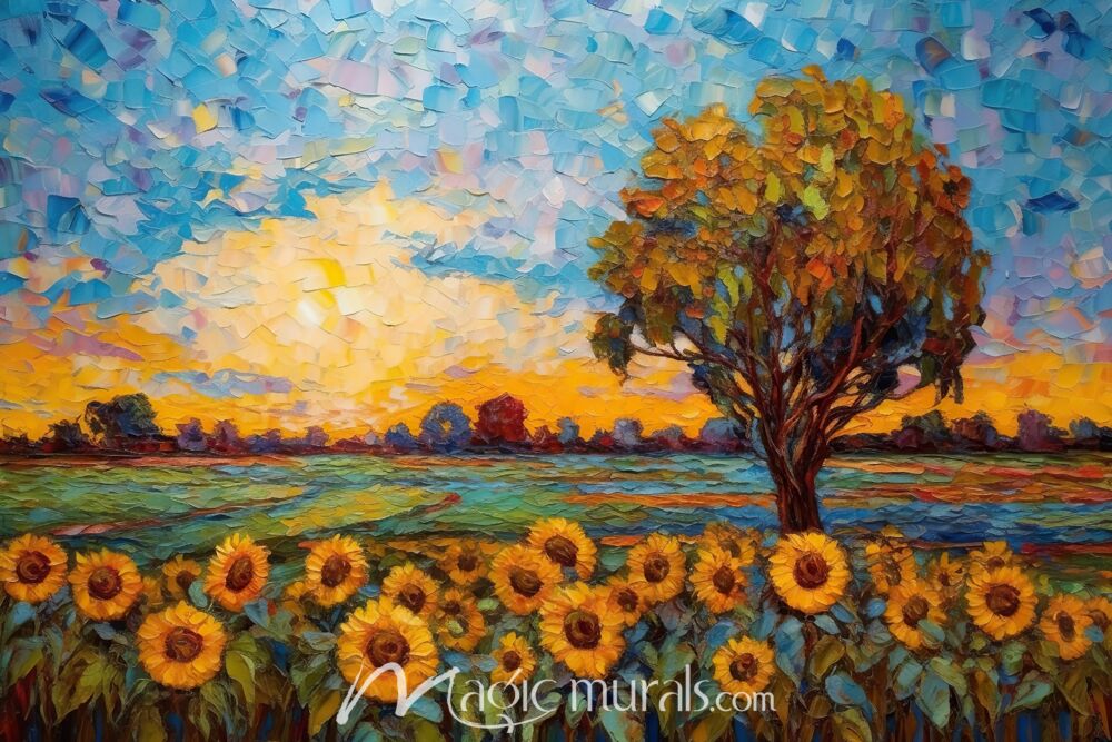 Impressionist Sunflowers 4694 Wallpaper Wall Mural