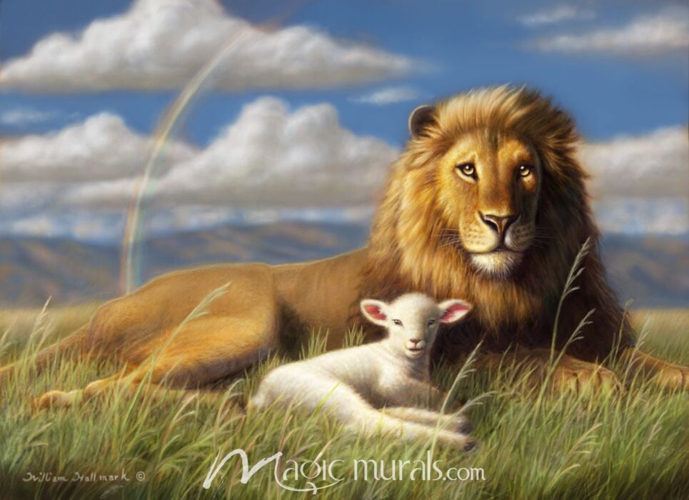 Lion and Lamb 5370 Wallpaper Wall Mural