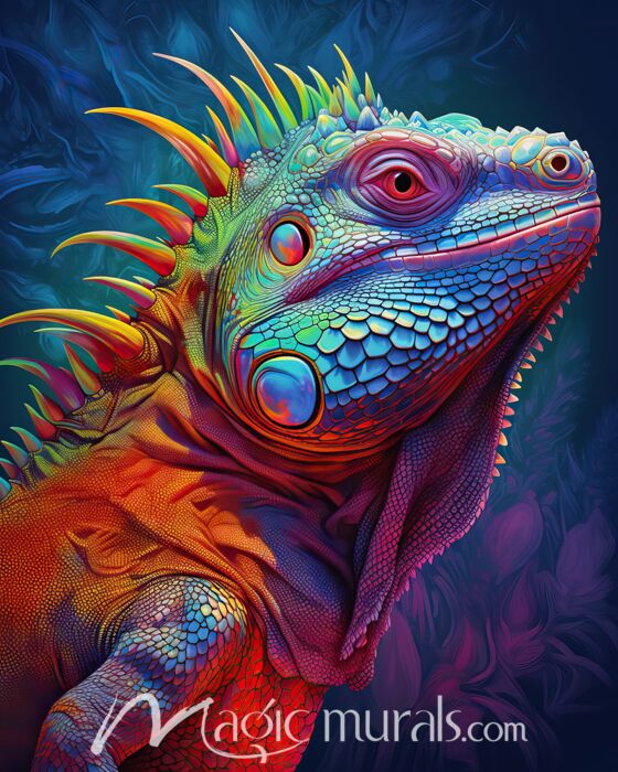 Neon Iguana 3063 Wallpaper Wall Mural