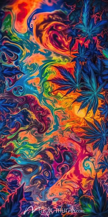 Neon Cannabis 3234 Wallpaper Wall Mural