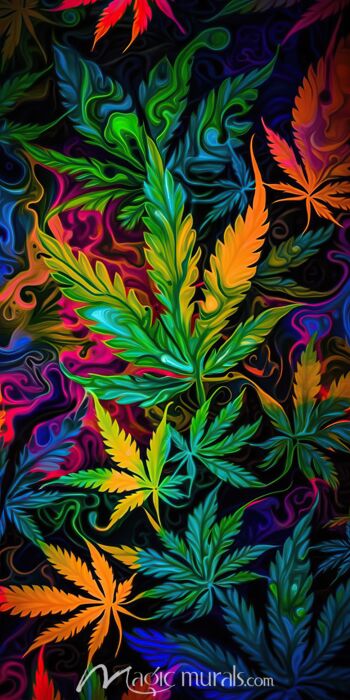 Neon Cannabis 3235 Wallpaper Wall Mural