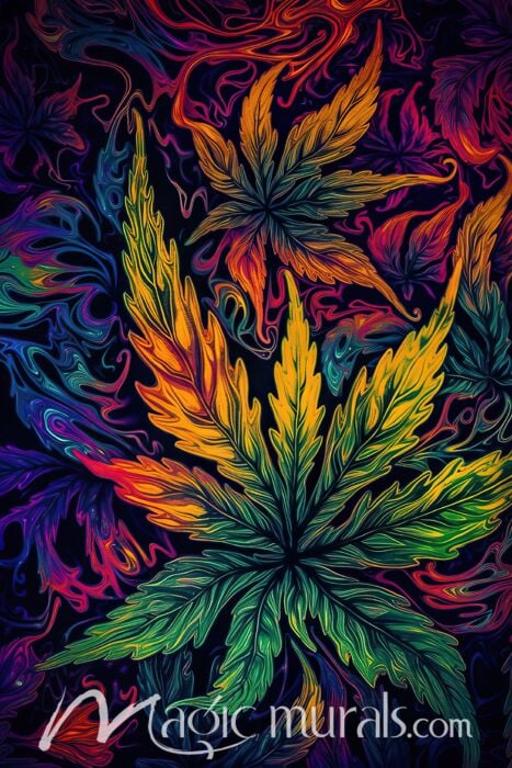 Neon Cannabis 3237 Wallpaper Wall Mural