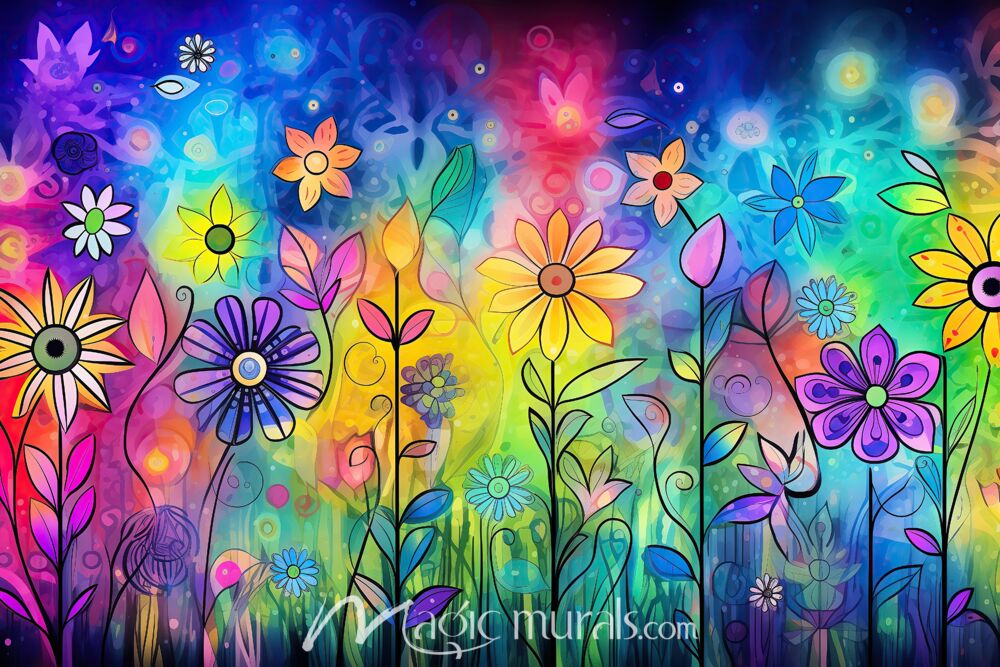 Water Color Flowers 6994 Wallpaper Wall Mural