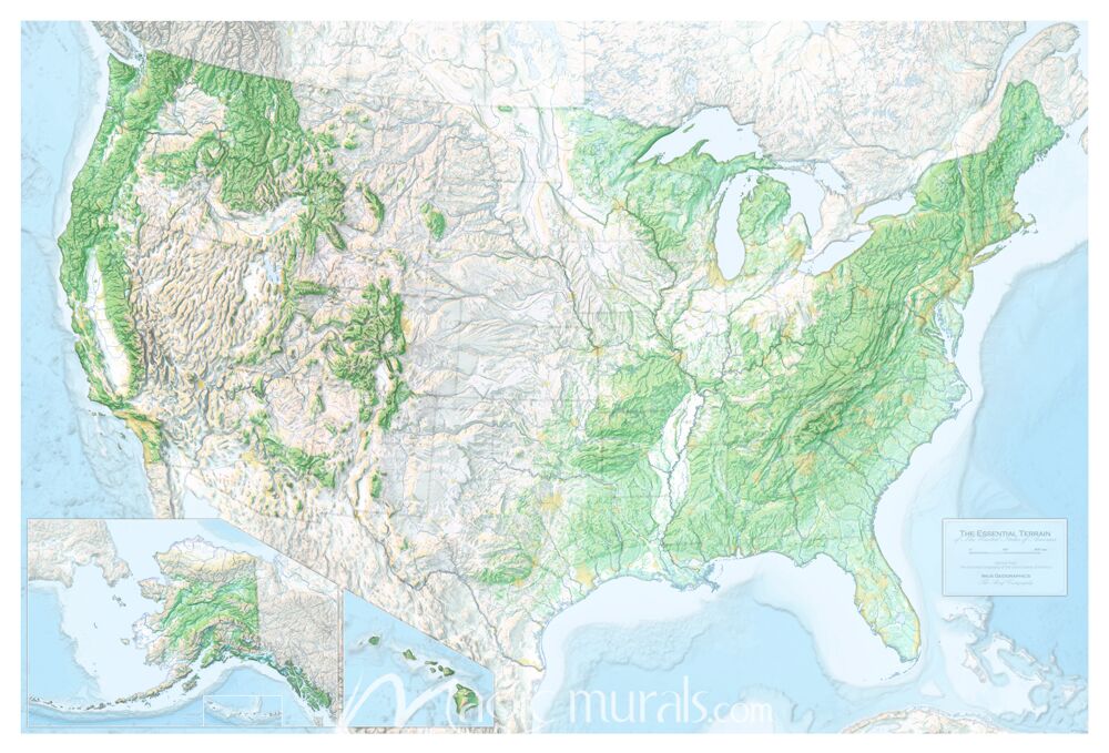 The Essential Terrain of the United States of America Wallpaper Wall Mural