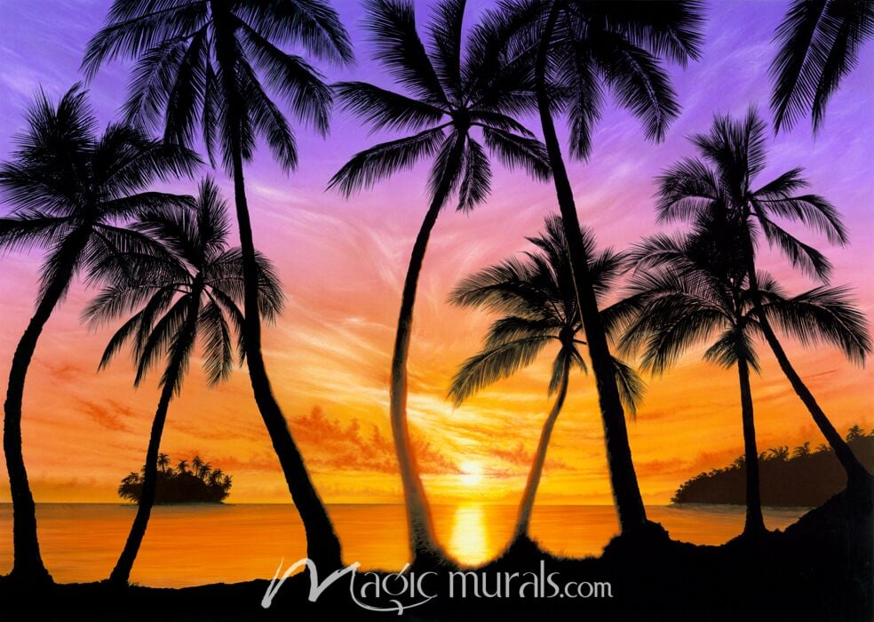 Palm Beach Sundown Wallpaper Wall Mural