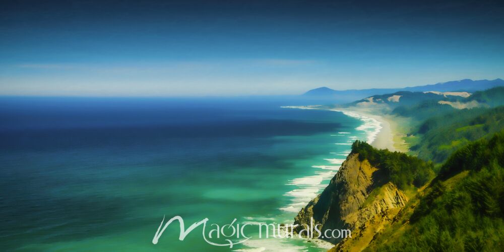 Majestic Coast - Schwartz Wallpaper Wall Mural