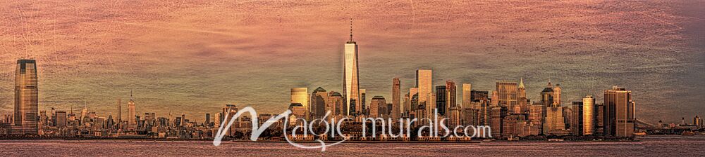 Kearney NYC Sunset Panorama Wallpaper Wall Mural