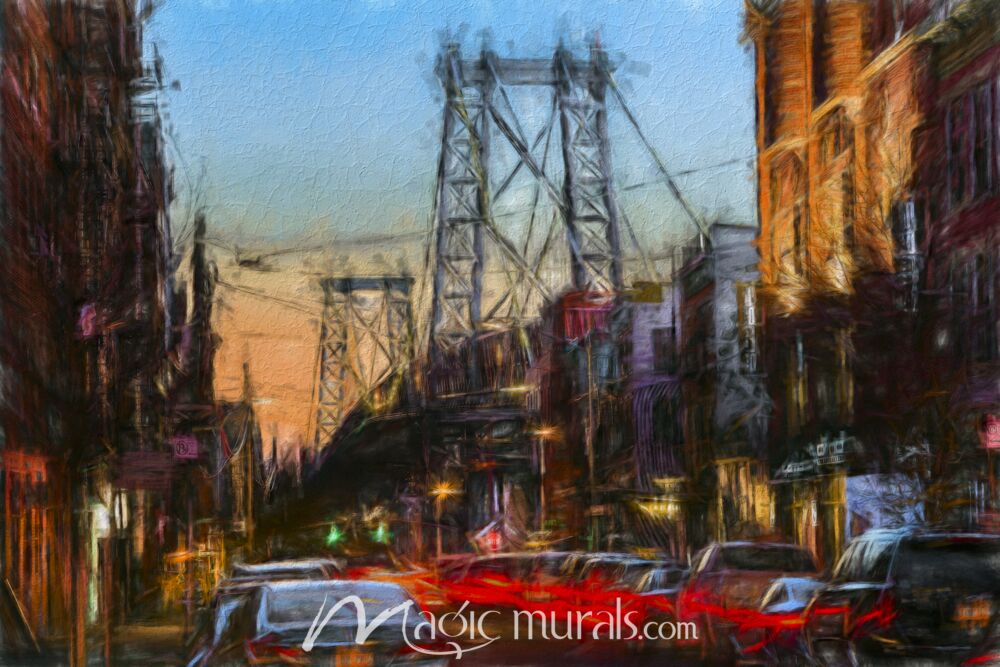 Kearney Williamsburg Bridge Twilight Wallpaper Wall Mural