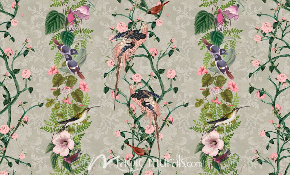 Haase Chinoiserie With Birds Wallpaper Wall Mural