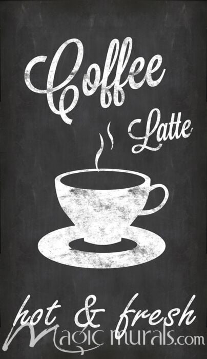 Haase Chalkboard Coffee Latte Wallpaper Wall Mural