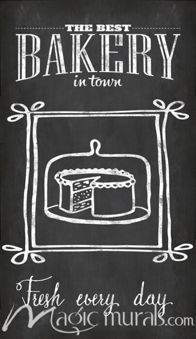 Haase Chalkboard Bakery Wallpaper Wall Mural