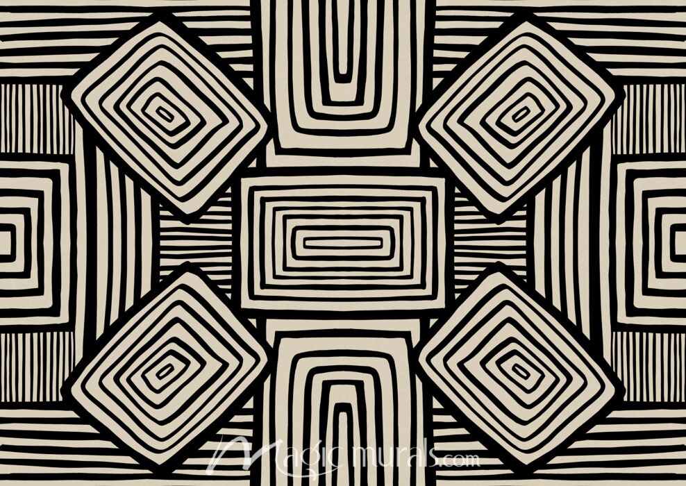 Haase Symmetry Cubes Block Print Wallpaper Wall Mural