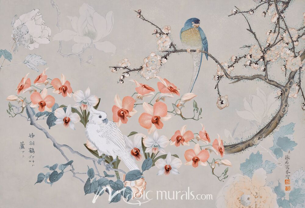 Haase Chinoiserie With Birds C1 Wallpaper Wall Mural