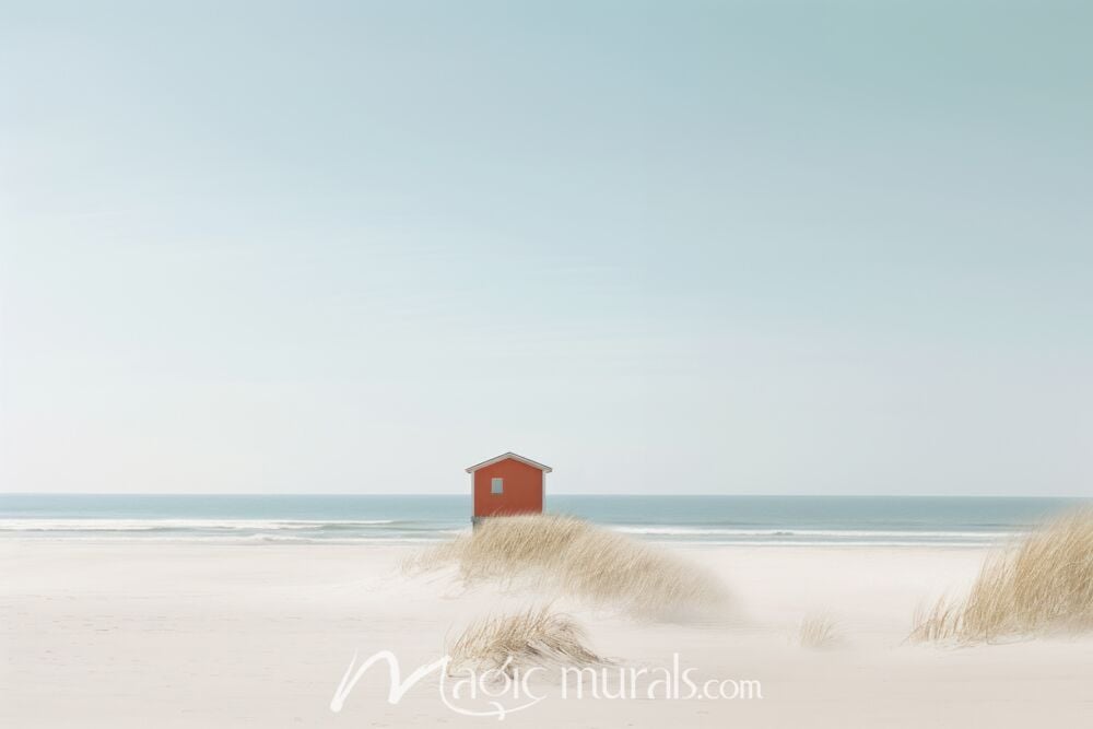 Tranquil Beach Shack Wallpaper Wall Mural