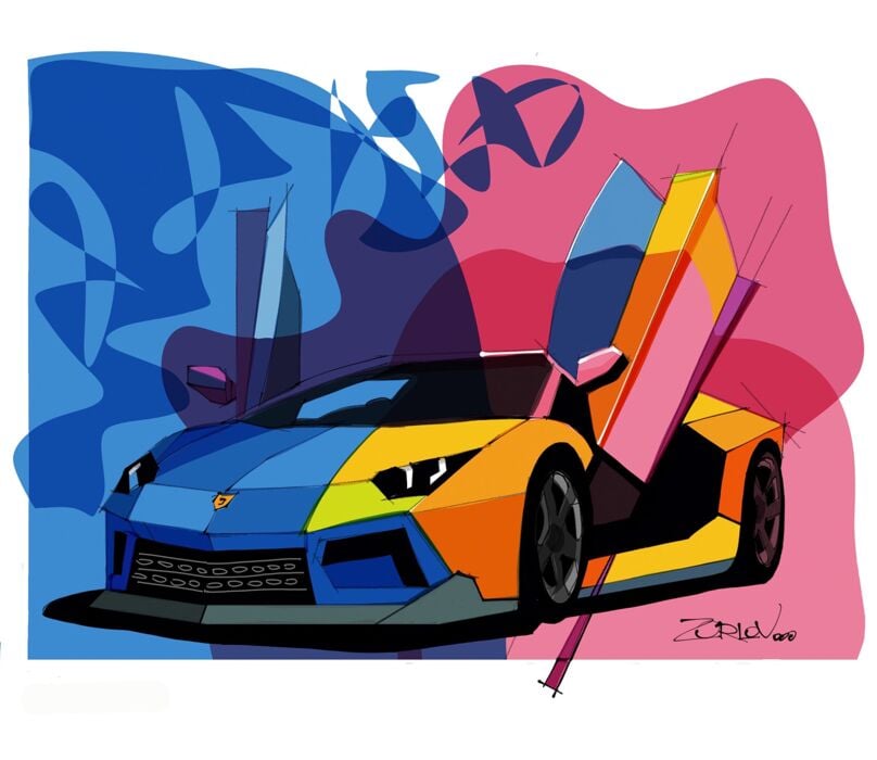 Lambo Color 2 Wallpaper Wall Mural