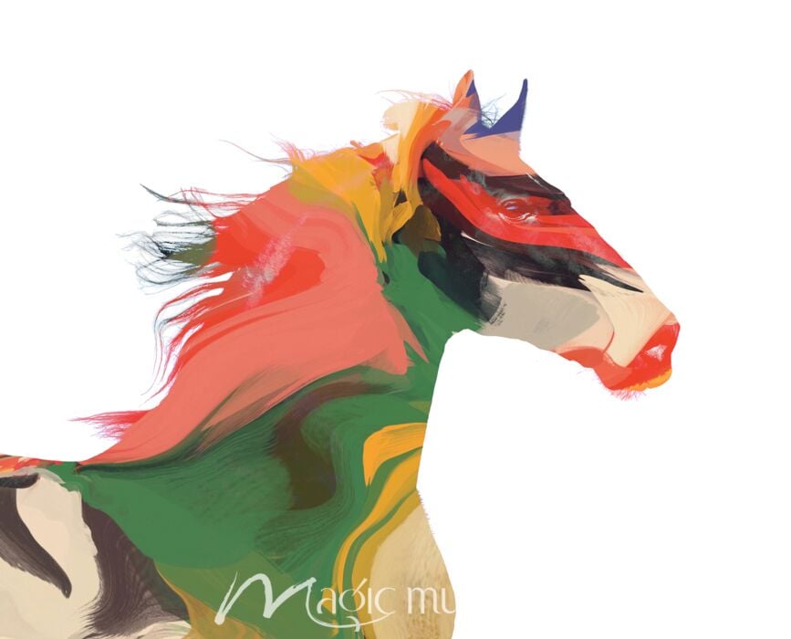 Color Wrapped Horse 2 Wallpaper Wall Mural