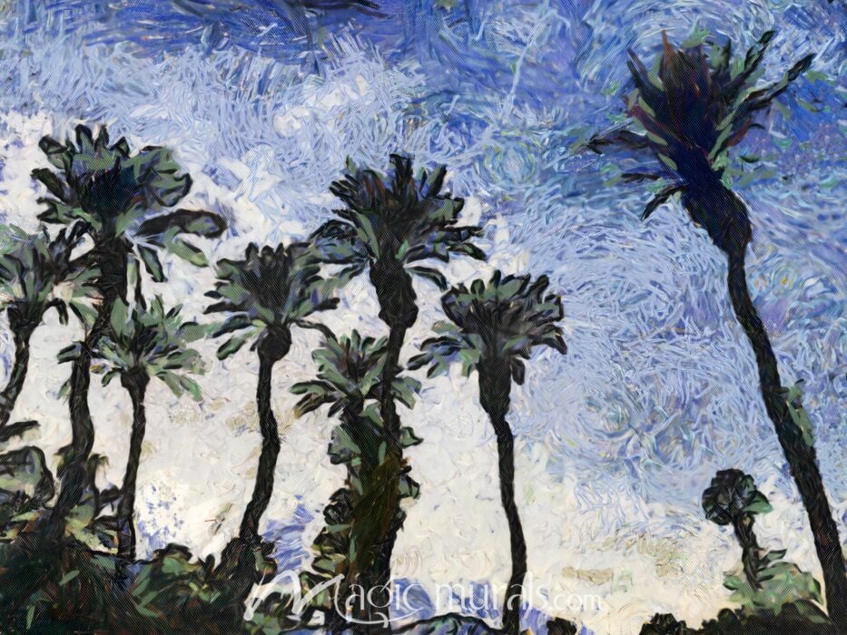 Van Gough Inspired Palms Wallpaper Wall Mural