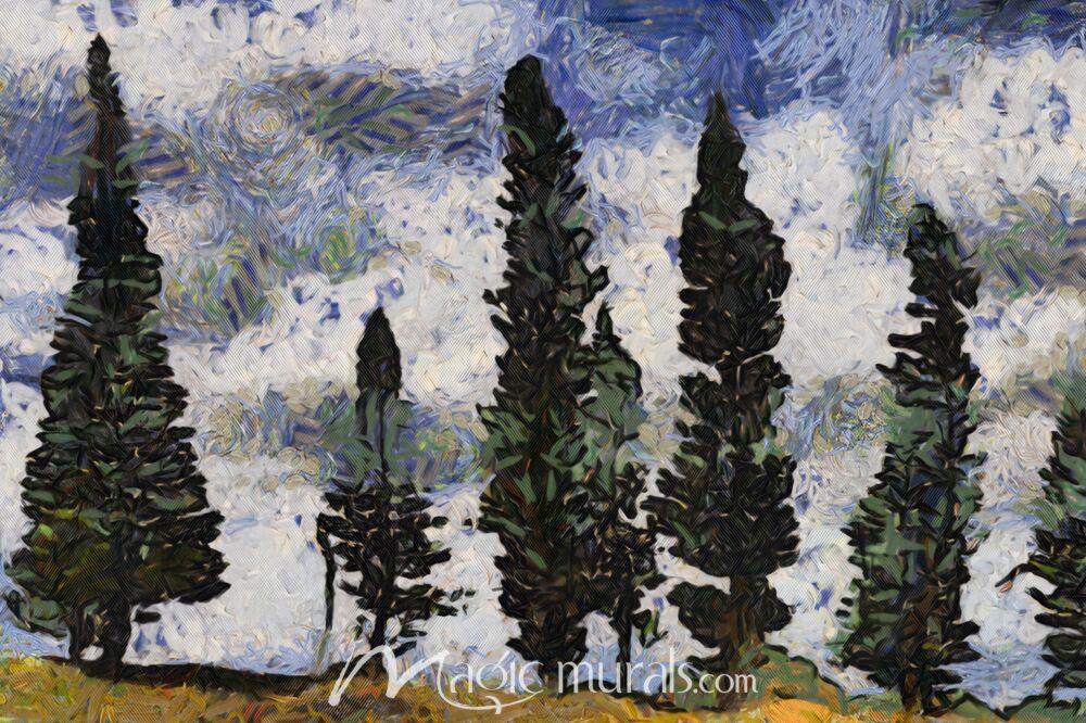 Van Gough Inspired Landscape 2 Wallpaper Wall Mural