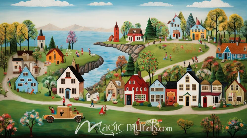 Happy Village 1 Wallpaper Wall Mural