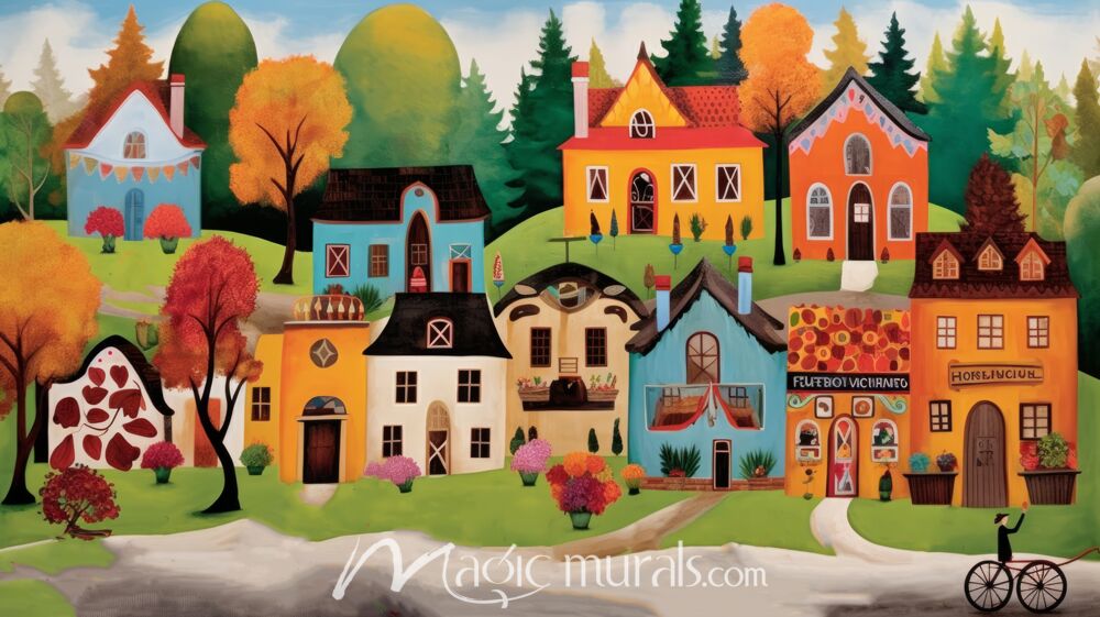 Happy Village 8 Wallpaper Wall Mural