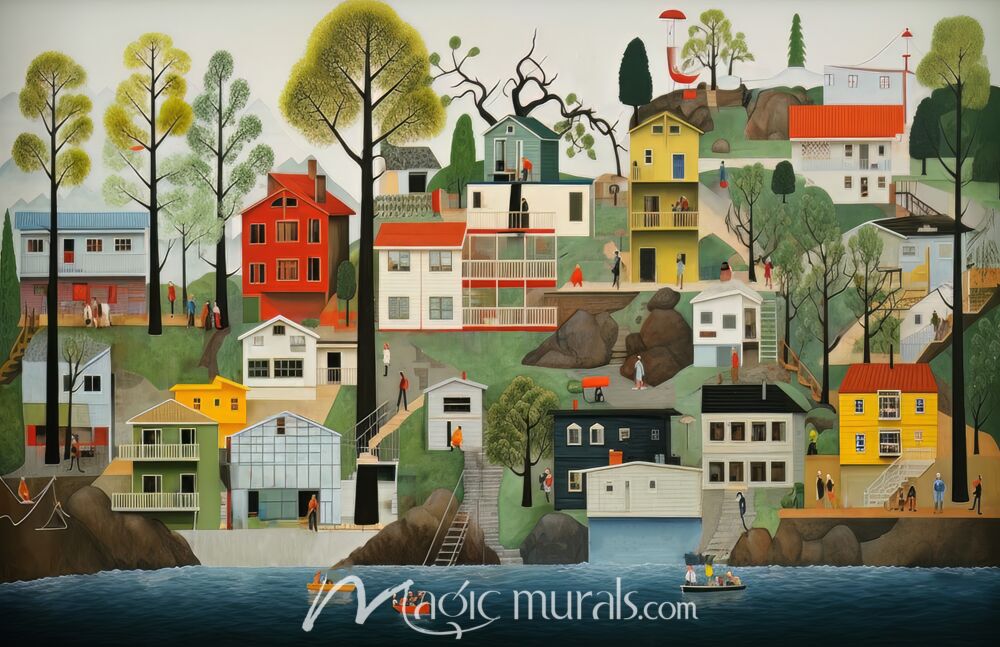 Happy Village 9 Wallpaper Wall Mural