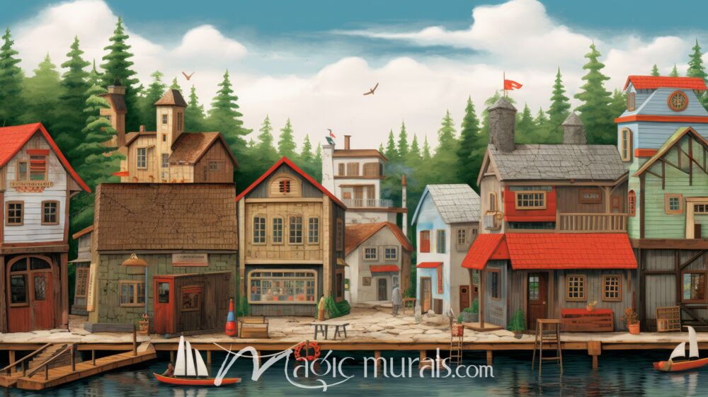 Happy Village 13 Wallpaper Wall Mural