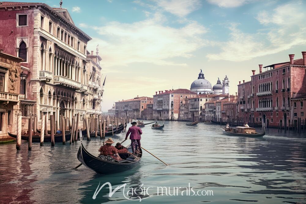 Gondolier Italy Wallpaper Wall Mural