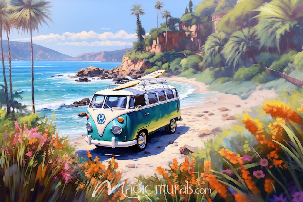 Blue Cove Van Life B Wallpaper Wall Mural