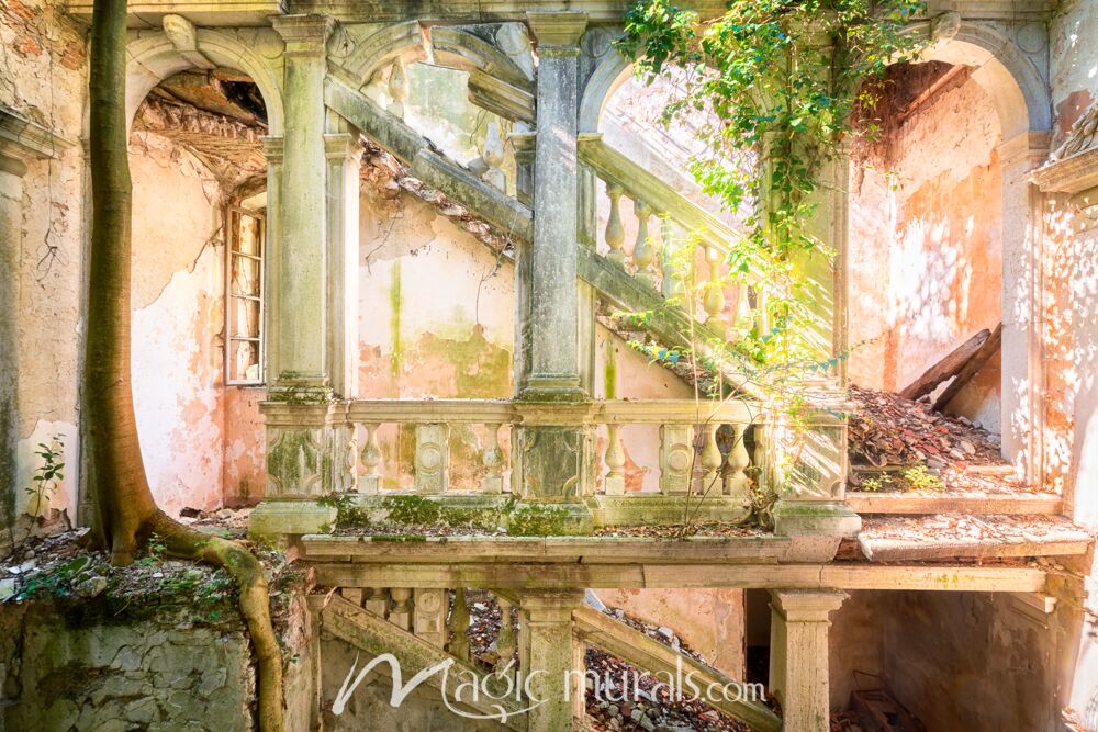 Poetic Villa Ruin Wallpaper Wall Mural