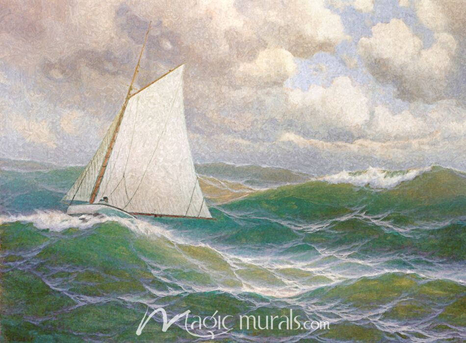 Wave Runners Sailing Two Wallpaper Wall Mural