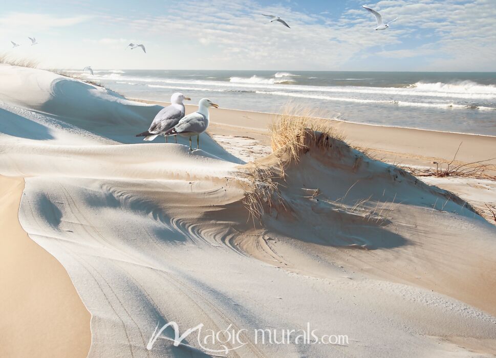 Sandy Onlookers Wallpaper Wall Mural