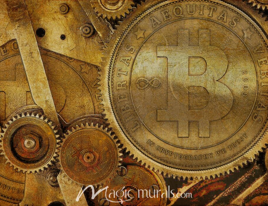 Grunge Bitcoin One Wallpaper Wall Mural