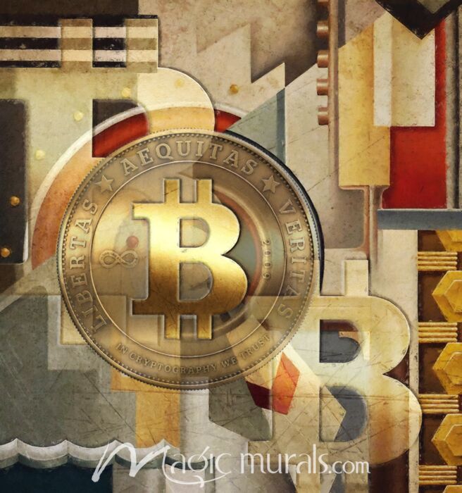 Bitcoin Deco Six Wallpaper Wall Mural