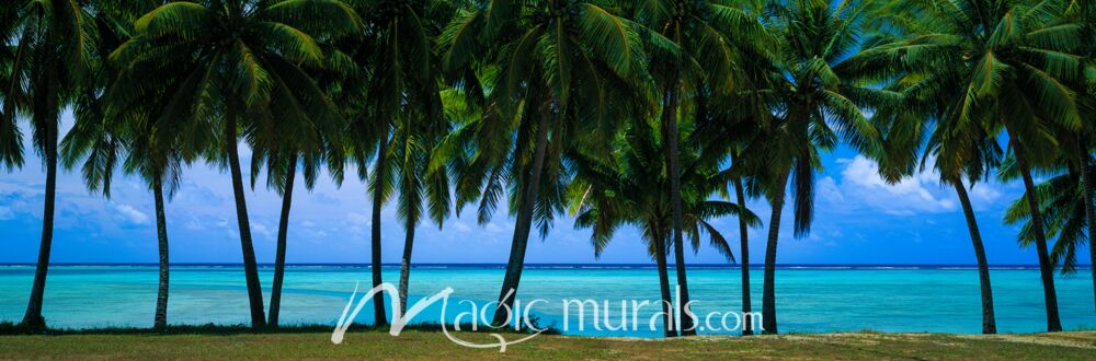 Cook Islands Lagoon Palm Trees 7655 Wallpaper Wall Mural