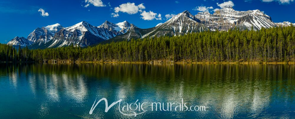 Alberta Herbert Lake Mountains 7661 Wallpaper Wall Mural