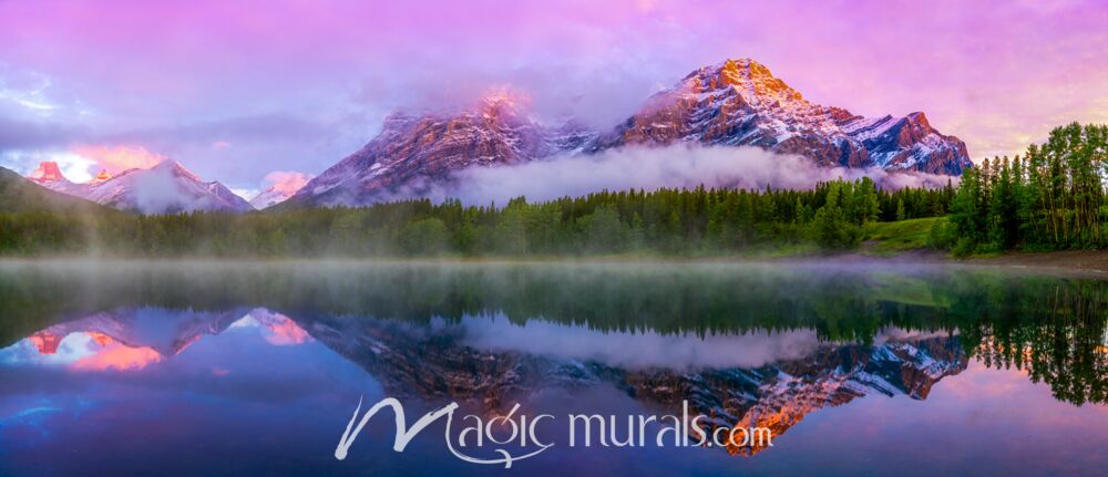 Mount Kidd Lake Reflection 8928 Wallpaper Wall Mural