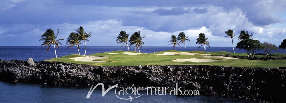 Seaside Hawaii Golf Wallpaper Wall Mural