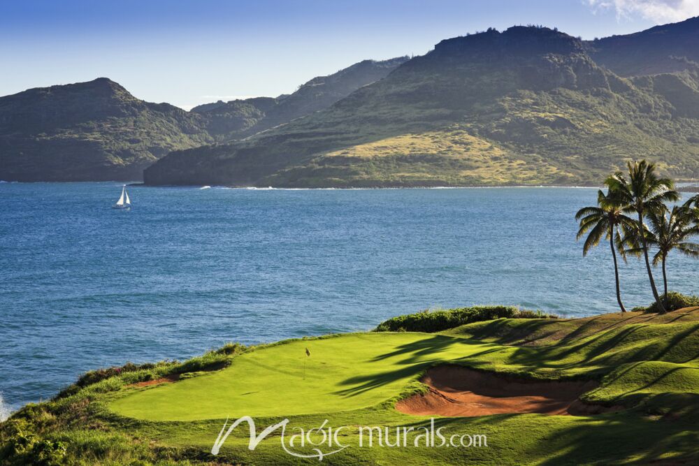 Palms at Kauai Lagoons Golf Wallpaper Wall Mural