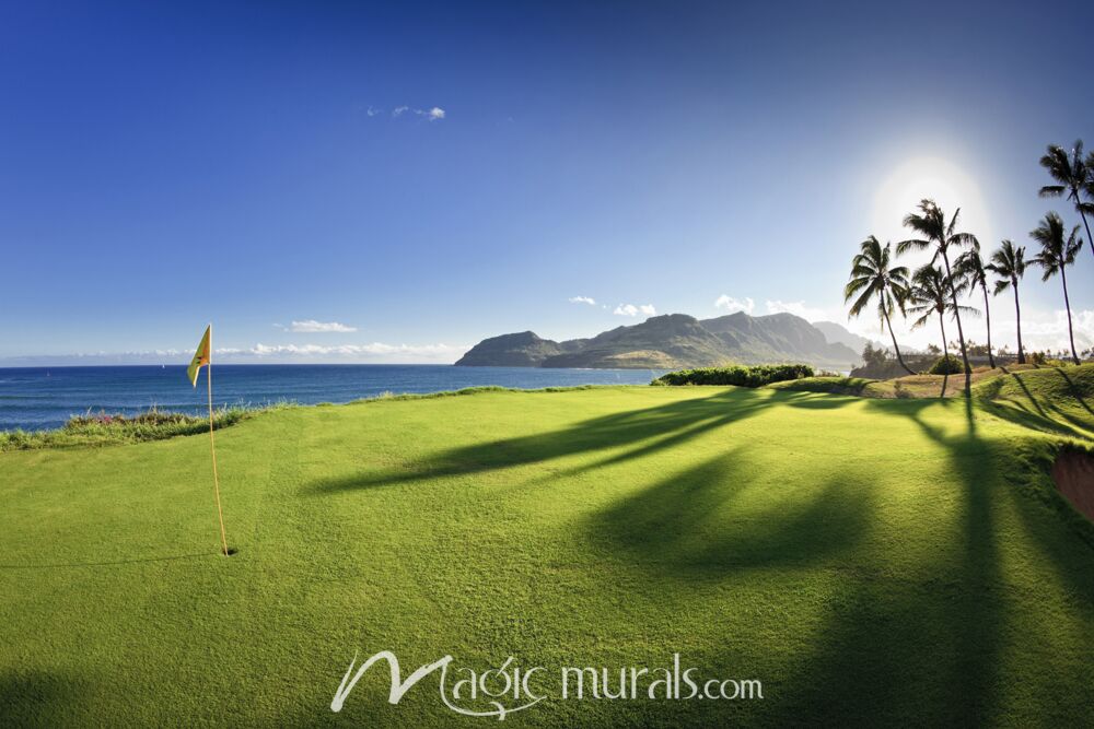 Flag at Kauai Lagoons Golf Wallpaper Wall Mural