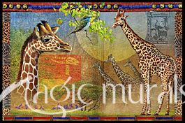 African Giraffe Wallpaper Wall Mural by Magic Murals