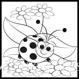 Miss Ladybug Coloring Mural by Magic Murals